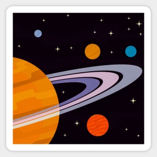 Rings of Saturn Illustration Sticker